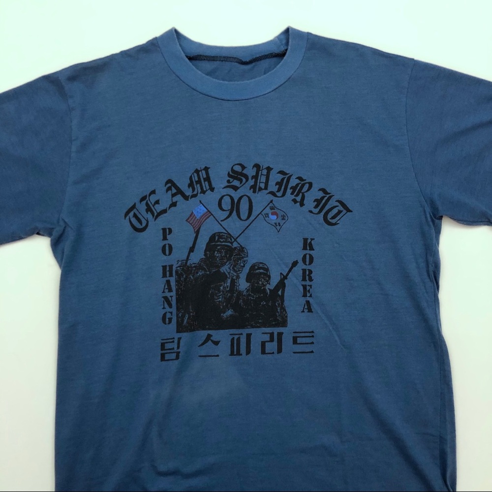 90s Rare Korea Team Spirit T-shirt Size Large T297